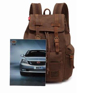 AUGUR brown men's canvas bag laptop bag school backpack school bag multifunctional large capacity (3)