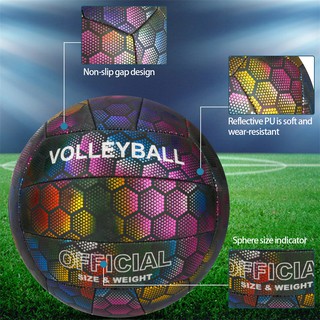 volleyballReflective Ball Volleyball Ball Official Size 5 Light Soft Suitable For Play Games Team Sp (4)