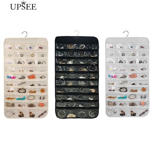 UPSEE 80 Pockets Sided Hanging Jewelry Organizer Storage Bag