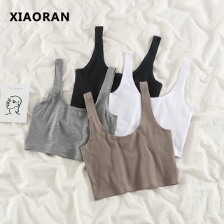 [Real Photo] Camisole Women's Summer New Slim Cropped Top Solid Color Sleeveless Top
