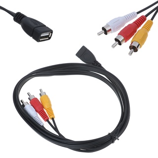 5 feet/1.5m USB 2.0 Female to 3 RCA Male Video A/V Practical for Camcorder Adapter Great for AV
