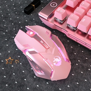 Bluetooth Wireless Mouse Girl Cute Pink Mute Game Rechargeable Mouse Desktop Laptop Mechanical Game