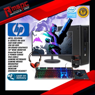 Desktop HP G SERIES 4th Gen 4GB RAM DDR3 250GB HDD 19" WIDE ASSORTED MONITOR supported i3, i5 & i7