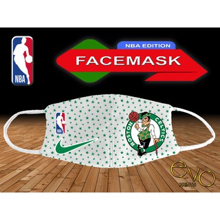 Boston Celtics Face Mask Design Neoprene Fabric Washable Face Mask With Filter Pocket White (1)