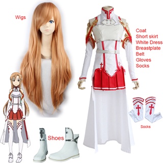 2021 Anime Sword Art Online Asuna Yuuki Cosplay Costumes Uniform for Halloween SAO Asuna Battle Suit