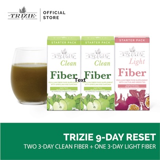 TRIZIE 9 Day Reset Bundle [2x Clean Fiber and 1x Light Fiber, detox fiber supplement]