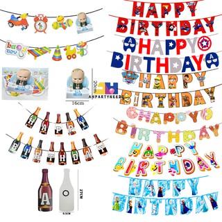 3Meter Character Happy Birthday Letter Banner Birthday Party Home Decoration Cartoon Bunting