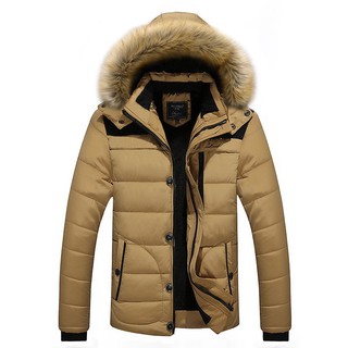 Ins5XL Men Winter Jackets Casual Fur Hooded Parkas Warm Fleece Coats Fashion Thick Outerwears Ln169
