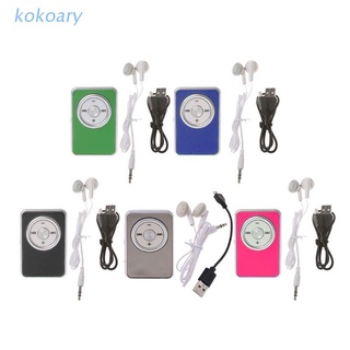 KOK Mini Clip Music Media MP3 Player Support TF Micro SD Card With Earphone USB Cable