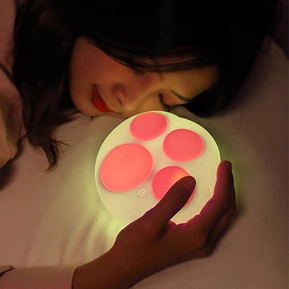 Creative cat paw pinch light cute soft light night light colorful cat paw colorful silicone lamp # s