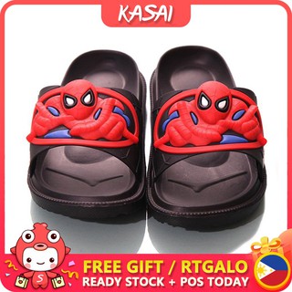 KASAI Kids Fashion Slip on Slippers Sandal Spiderman Cartoon slipper for Boys Gift COD ks738