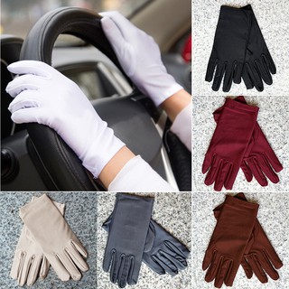 1 Pair Summer Women Dots Sun Uv Protection Cotton Lace Anti-Skid Driving Gloves