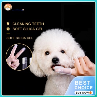 Dog toothbrush Dog Transparent Silicone Finger Toothbrush teeth cleaning finger cover Puppy toothbru