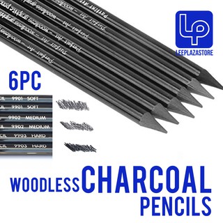 6pc Woodless Charcoal Pencils -for drawing, writing etc (1)