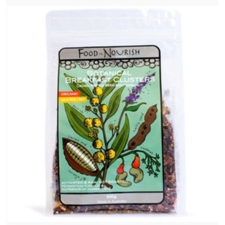 FOOD TO NOURISH Sprouted Botanica Clusters Cacao, Wattleseed and Hazelnut 500gms