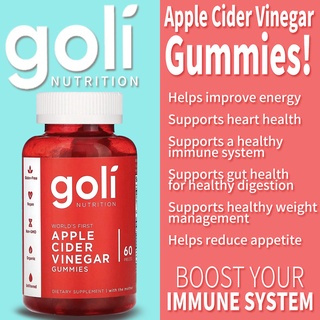 Goli Apple Cider Vinegar Gummies Vitamin C/E Collagen/Zinc Weight Loss skin hair health immunity