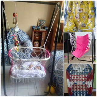 Baby Duyan with Metal Stand with Comforter, Free Swing Cloth & Free Baby Pillow, Free Lubid