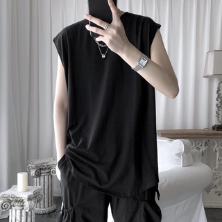 ✧Vest men s summer tide brand ins solid color sleeveless t-shirt Korean personality trend fitness sp