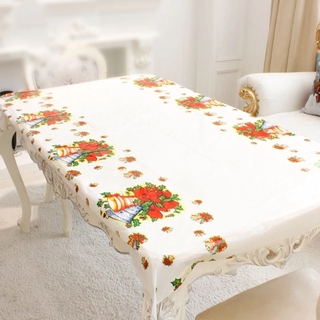 [ Stock ] Christmas Disposable Tablecloth/ Rectangular Xmas Decoration Table Cover/ Christmas Party Kitchen Dining Table Cloth Decors