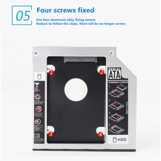 9.5mm HDD caddy 2nd SATA HDD SSD Hard Drive Caddy Adapter For Hard Drive with Screwdriver