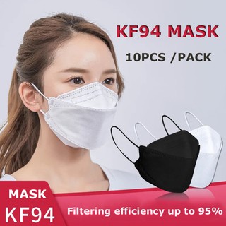 10PC Mask KF94 Face Mask 3 Layer Non-woven Protection Filter 3D Anti Viral Mask Korea style