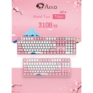Original AKKO 3087/3098/3108 Tokyo Sakura Wired Mechanical Gaming Keyboard 87/98/108 Keys PBT Comput (7)