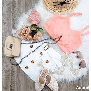 ♛BA♚2Pcs Baby Girls Crop Tops Short Dress Sundress Summer Outfit Set (1)