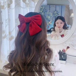 Melody® Fashion Big Bow Hairpin Cute Red Barrette Pink Hair Clip Women Girls BB Hairgrip Korean Oversize Floral Hair Accessories