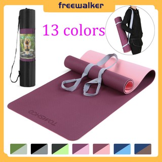 [With Body Alignment] TOMSHOO Non Slip Yoga Mat Certified TPE Eco Friendly Lightweight Pilates Exercise Mat 6mm Yoga Mat