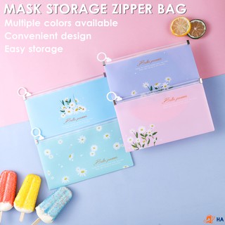 4pcs Mask storage bag Waterproof Zip Pouch Cartoon Travel Portable Mask Storage Zipper Bag Cute Cartoon waterproof Storage Folder