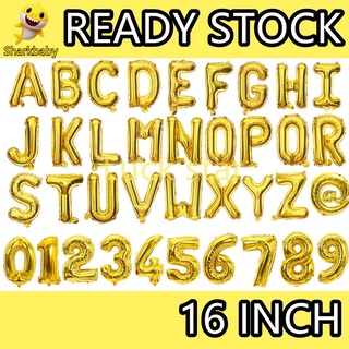 GOLD 16 Inch Letter Balloon A-Z Number & Symbol Foil ABC Balloons 0-9 @ Wedding Birthday Party Decoration