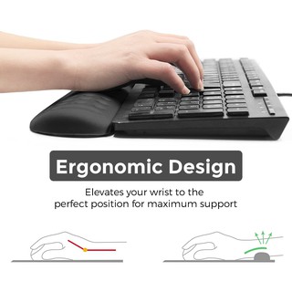 Baona Ergonomic Memory Foam Keyboard/Mouse Wrist Pad (3)