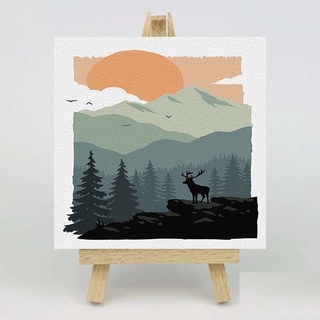 Oil Paint❤️ Wall Art / Paint by Number / DIY Canvas Acrylic Paint / Painting kit / Deco Colouring art / Artist20X20CM noframe Deer