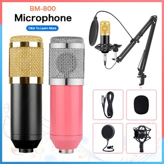 k1 sound card [24h ship]BM800 condenser microphone for PC singing game recording live Mic V8 sound c
