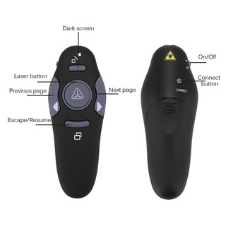 Wireless Presenter with Red Laser Pointers Pen USB RF Remote Control Page Turnin lUVj