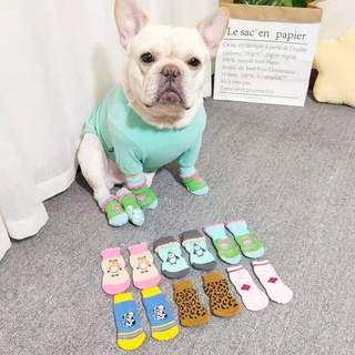 Pet Dog Socks Shoes Anti-Scratch Foot Cover Anti-Dirty Non-Slip Teddy Vip Bichon Leg Socks Cat Cotton Socks Supplies