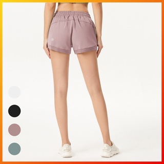 New 4 Color Lululemon Yoga High Waist Sports Running Shorts Pants Dk06X (1)