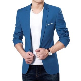 Ishara Fashion Men Slim Fit Formal One Button Suit Business Blazer Coat Jacket Tops
