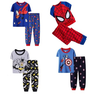 Marvel Avengers Captain America Batman Spiderman heroes Boys Baby Children Kids Short Sleeves Pajama