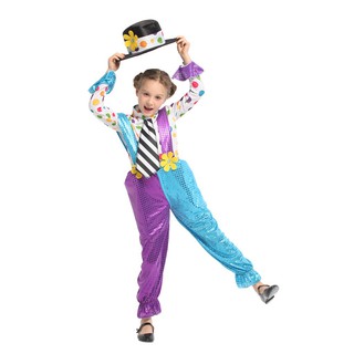 Funny Clown Costumes Boys Girls Joker Costume Dress Clown Clothes Suit For kids