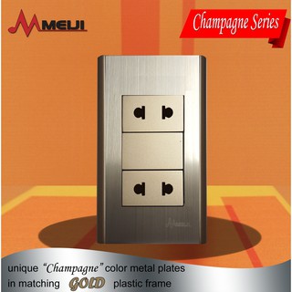 Outlet - Two Gang Universal Outlet [Meiji Champagne Series Metal Plate Cover] MCH-1212