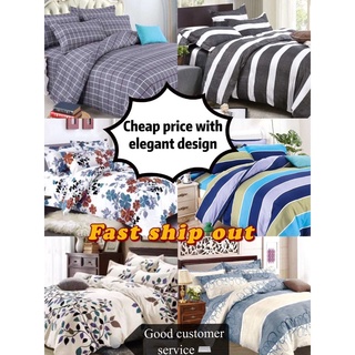 【Ready Stock】❂Chinee 3 in 1 Bedsheet Set Queen Size (1pc. garterized bed sheet, 2 pcs. pillow case)