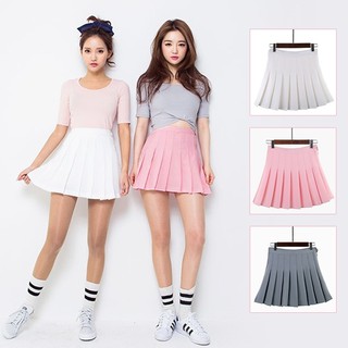 Korean version of high waist white short skirt fashionable sexy A-line skirt pleated skirt mini tennis skirt short skirt pants in stock (1)