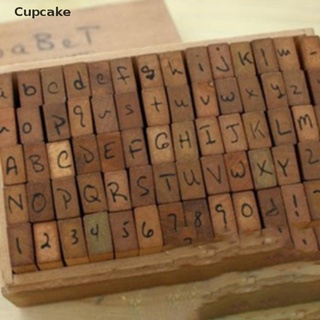 Cupcake 70pcs DIY Number Alphabet Combination Letter Stamp Diary Ablum Wooden Box Gift PH