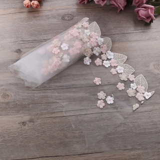 New Floral Tulle Lace Trim Ribbon Fabric Flower Embroidery Wedding Trim Sewing (1)