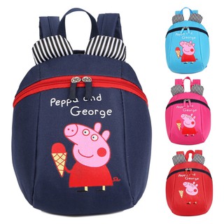 LINQING Peppa pig anti-lost children backpack