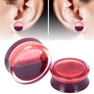 Valley Blood Red Liquid Filled Ear Plugs Flesh Tunnels Earrings Saddle Gauges Jewelry PH