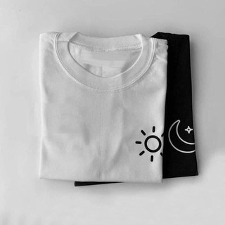 Sun Moon Couple Tshirt Unisex Freesize