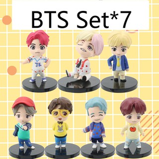Kpop BTS Bangton Boys Figurine Mini Model Collectible Doll Fan Mini Figure