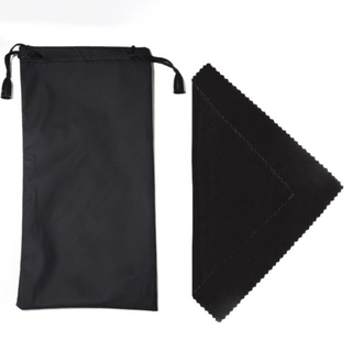 black bag❁卐✕1 Set Black sunglasses Pouch Soft Eyeglasses Bag with Microfiber Cleaner Cloth HOT!#EG